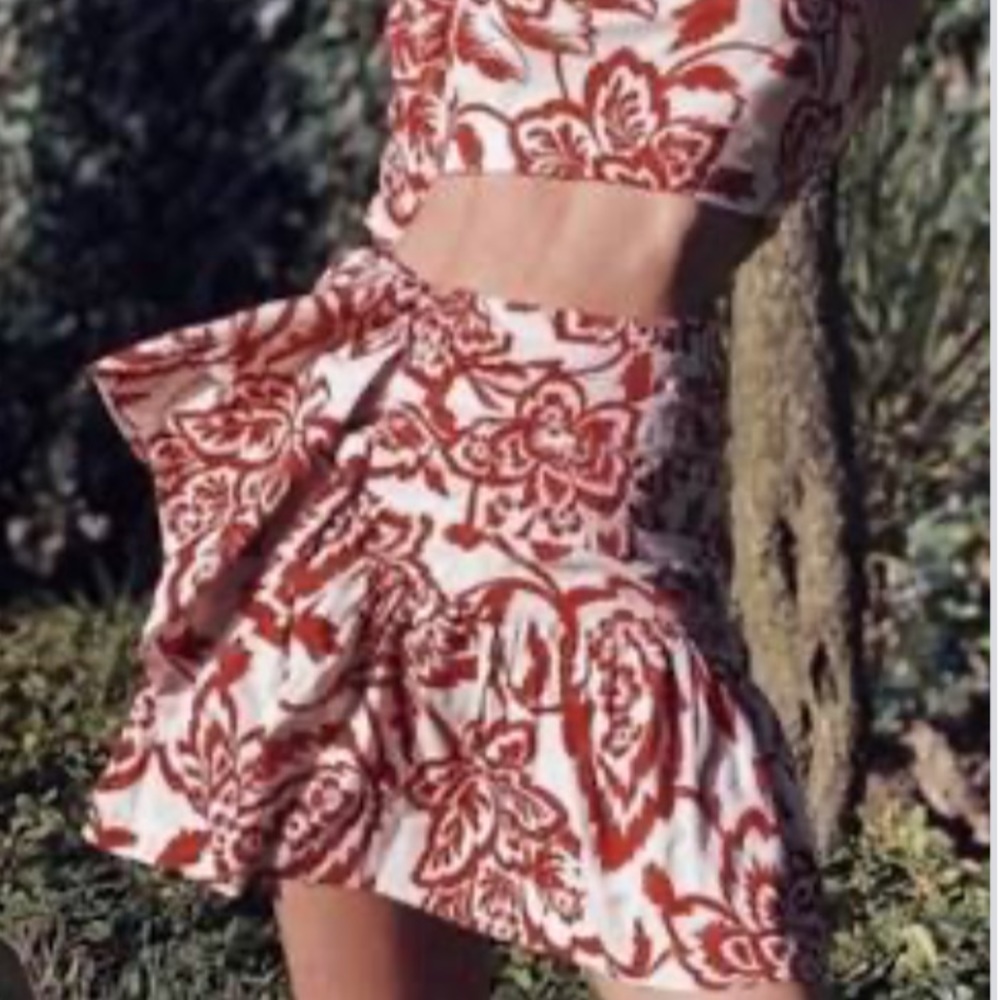 Zara Printed Mini Skirt Trf